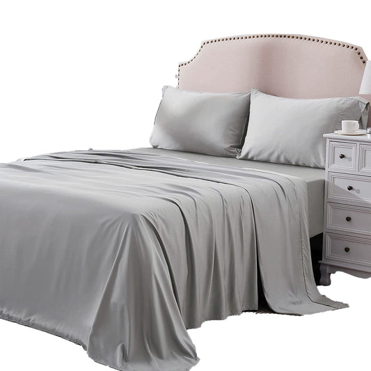 2000TC Breathable Microfibre Deep Pocket Bed Sheet Set - Silver Grey