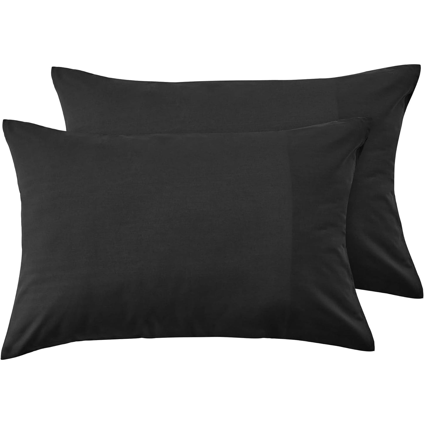 Envelope Closure Soft and Breathable 1000TC Cotton Blend Pillowcases - Black