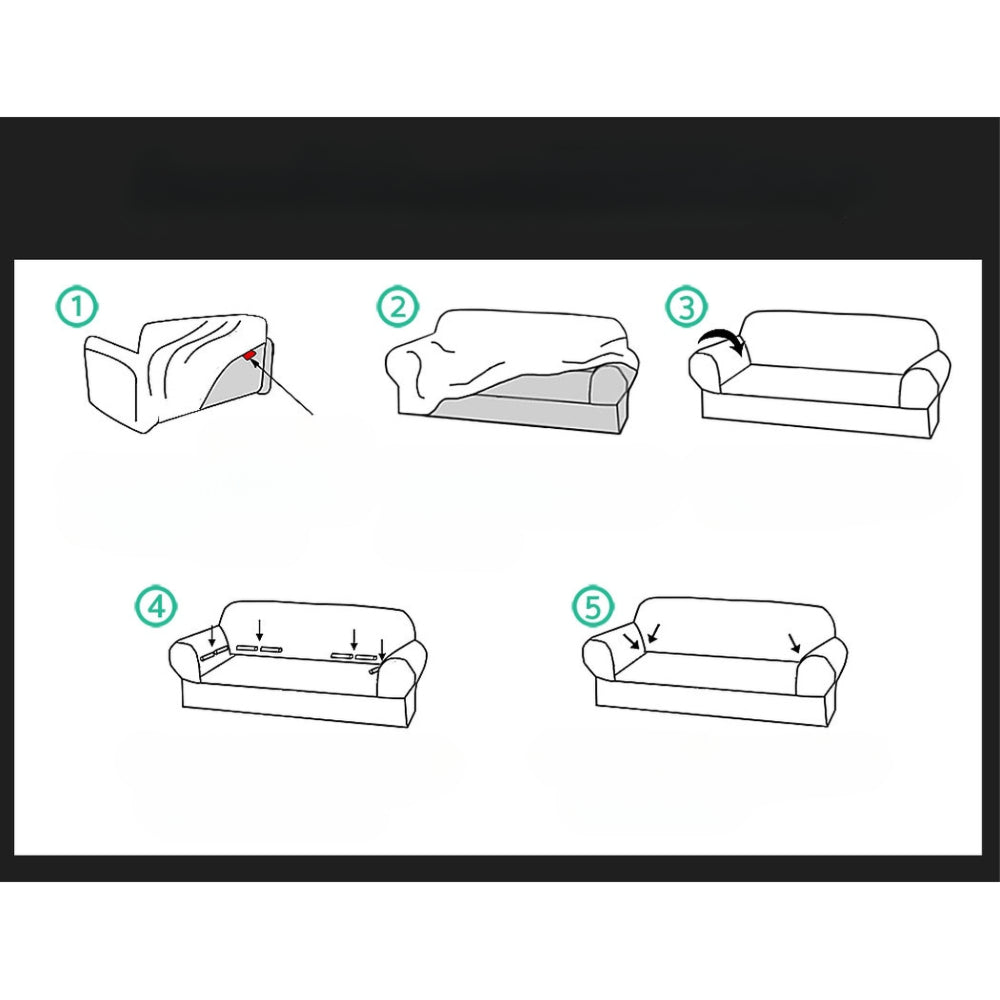 Sofa Cover Elastic Stretchable Couch Covers Black 3 Seater
