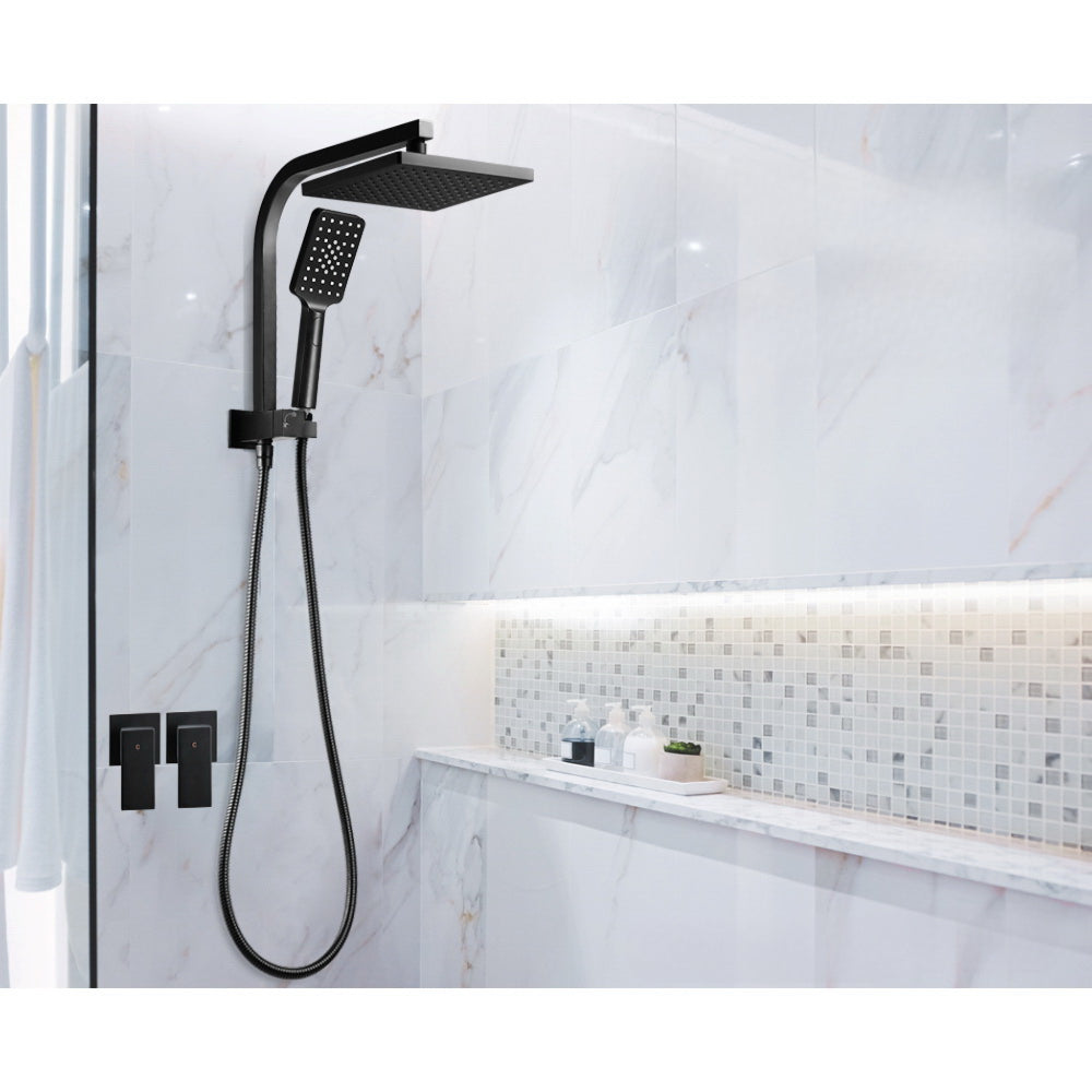Bathroom Taps Faucet Rain Shower Head Set Hot And Cold Diverter DIY Black