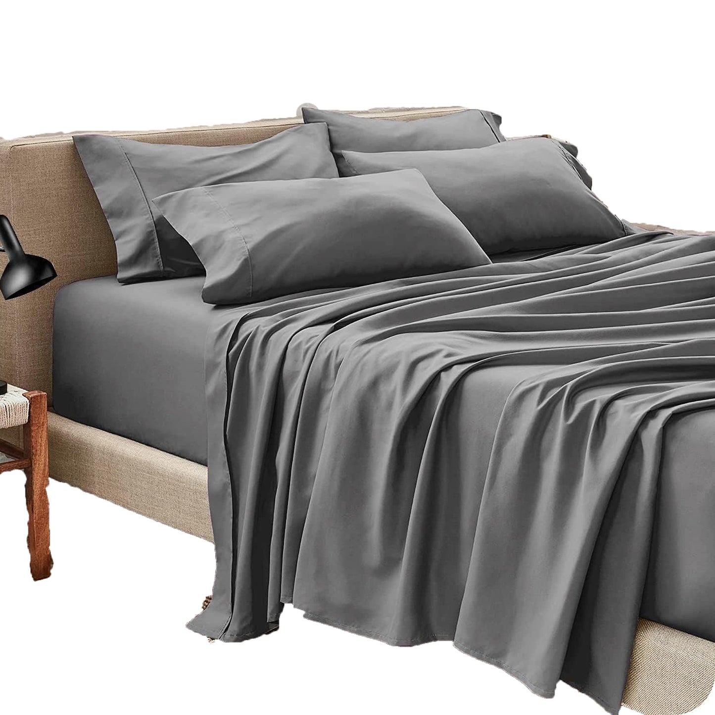 2000TC Hotel Luxury Cooling and  Breathable Bed Sheet Set - Grey