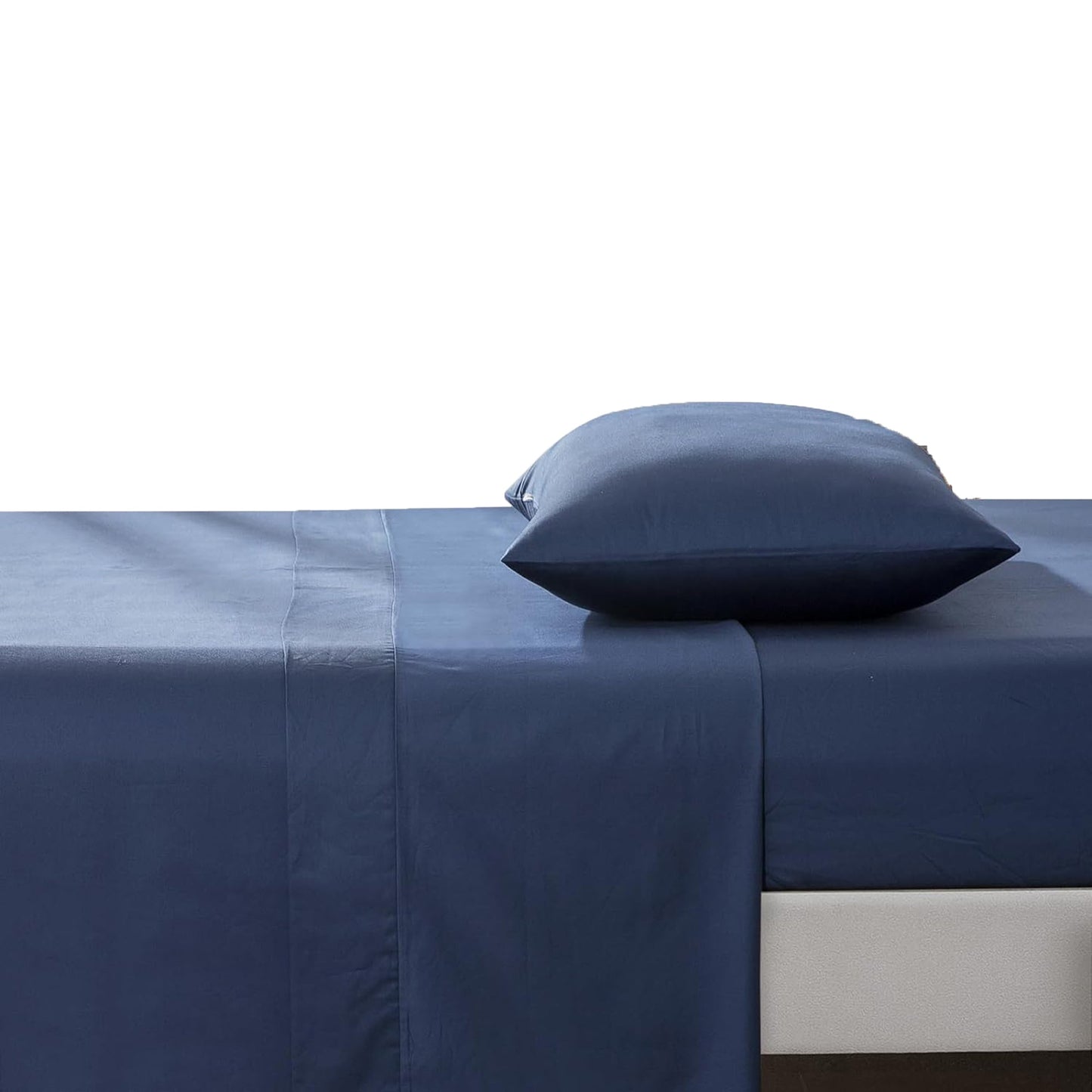 500TC Soft and Luxurious 100% Cool Breathable Cotton Flat Sheet - Navy