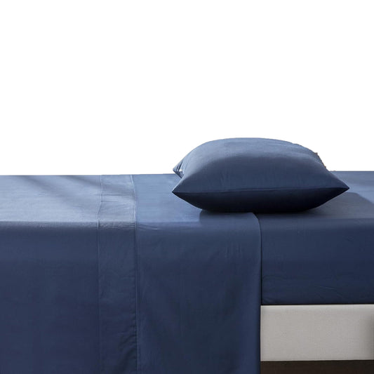 500TC Soft and Luxurious 100% Cool Breathable Cotton Flat Sheet - Navy