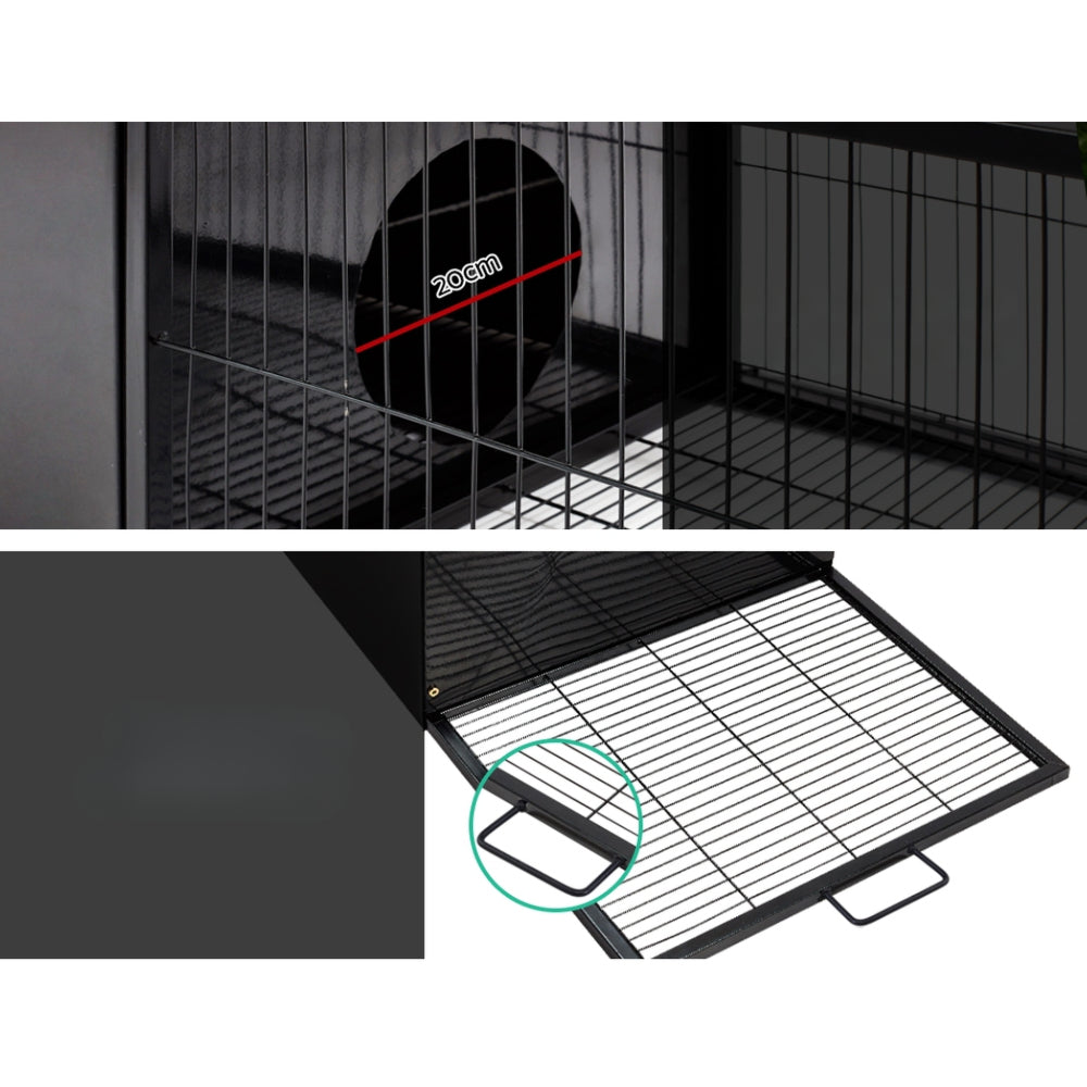 Rabbit Cage Hutch Indoor Outdoor Enclosure Pet Metal Carrier - 162cm