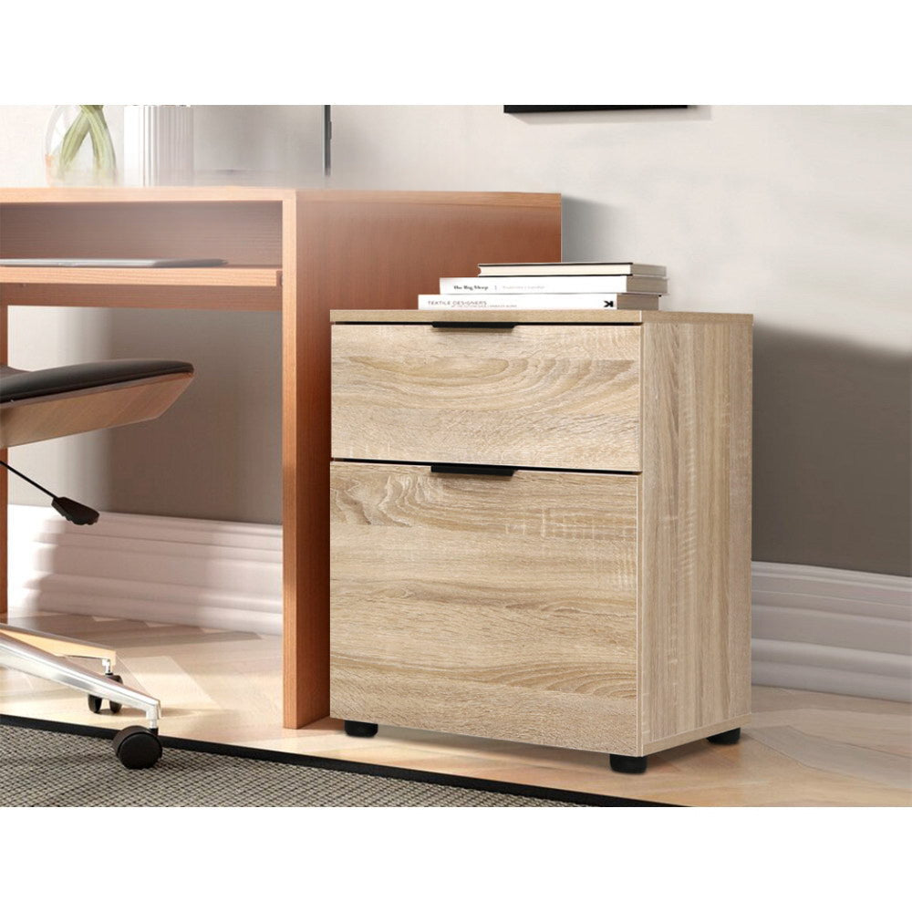 2 Drawer Filing Cabinet Office Shelves Storage Drawers Cupboard Wood File Home