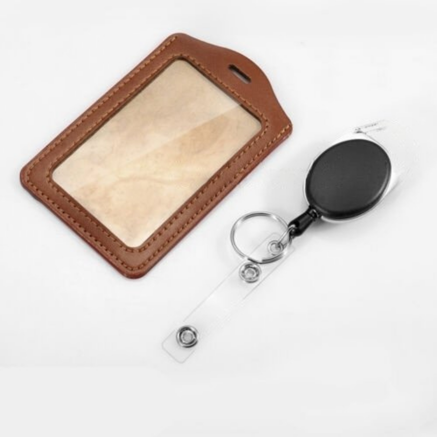 Retractable Lanyard ID Card Holder Business Badges Security Pass with Key Ring