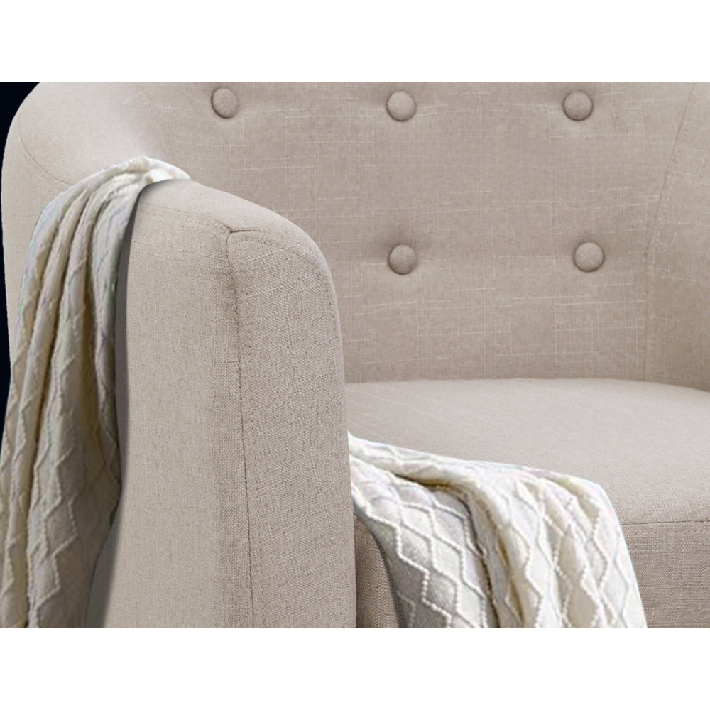 Armchair Tub Chair Single Accent Armchairs Sofa Lounge Fabric Beige