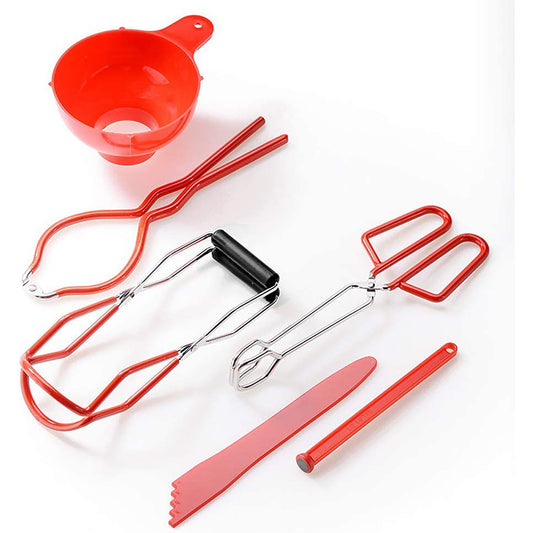 Canning Kit Supplies Starter Set Kitchen Canning Tools 6pcs - Red