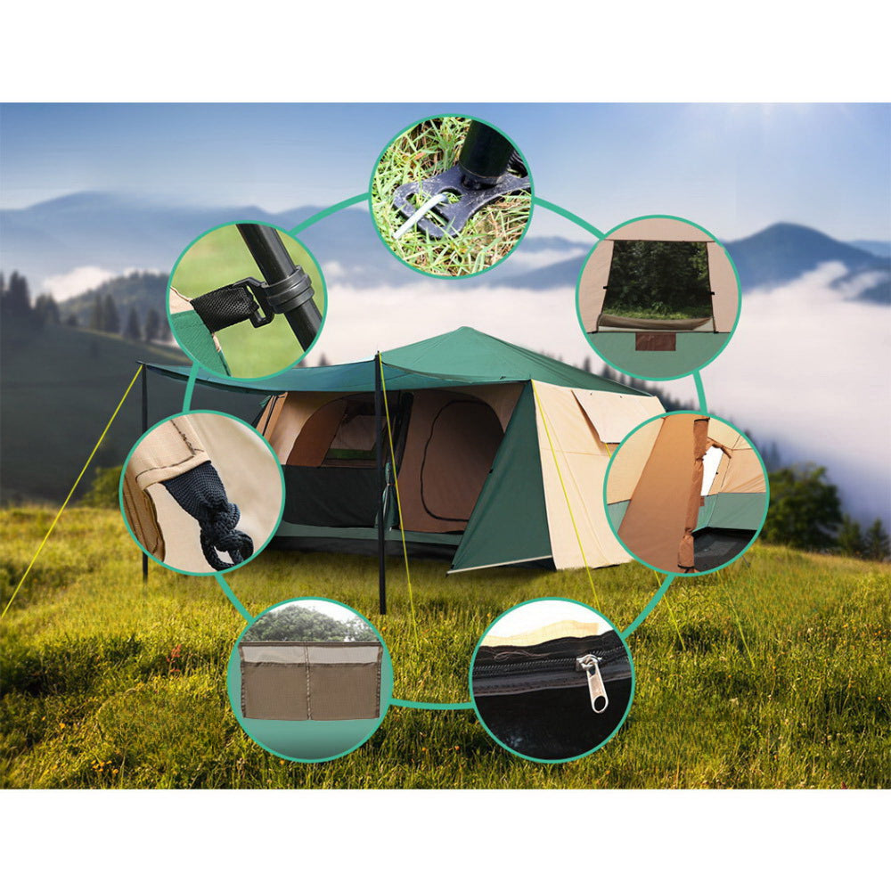 Camping Tent Pop Up Family Hiking Beach Dome - Fits 8 Person