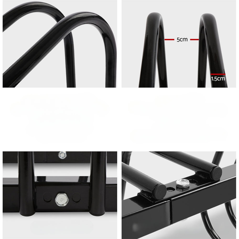 Garage Bike Stand Floor Bicycle Storage Black - Fits 6 Bike