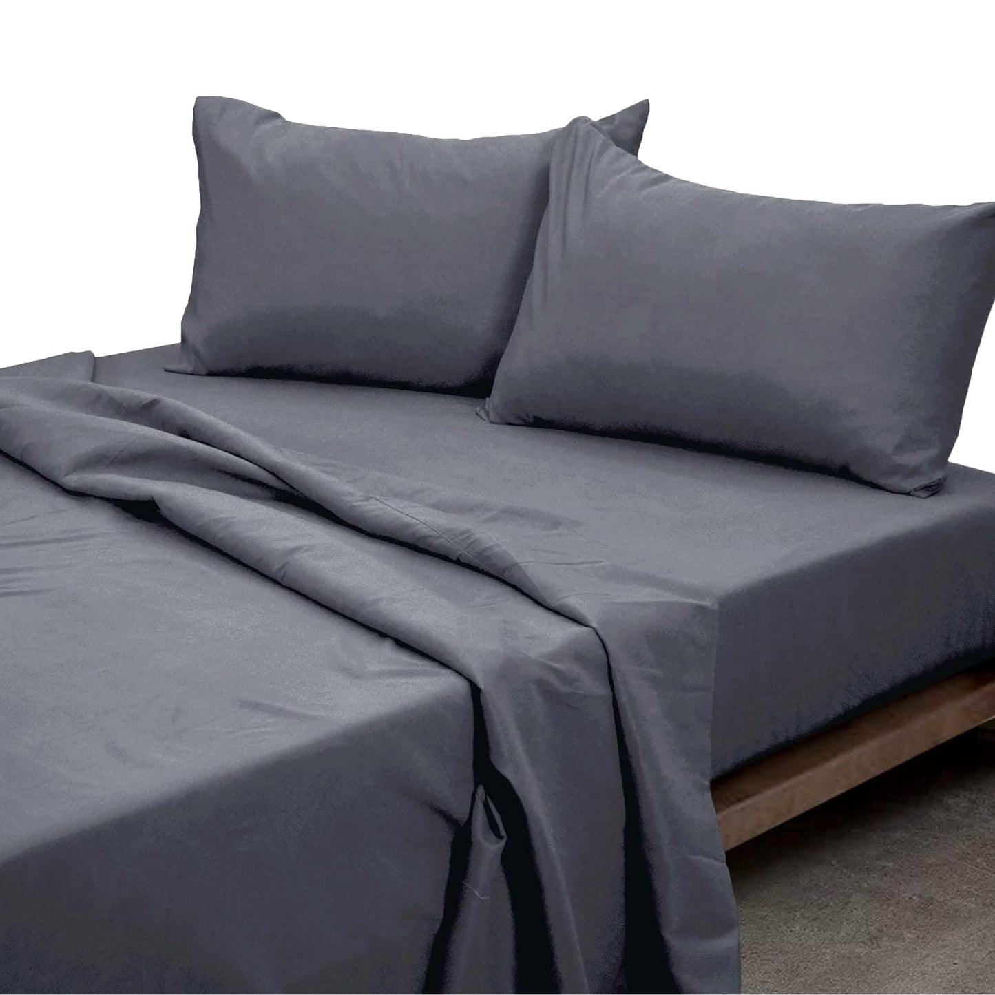 Soft and Lightweight Microfiber Magic Colour Collection Bed Sheet Set - Grey