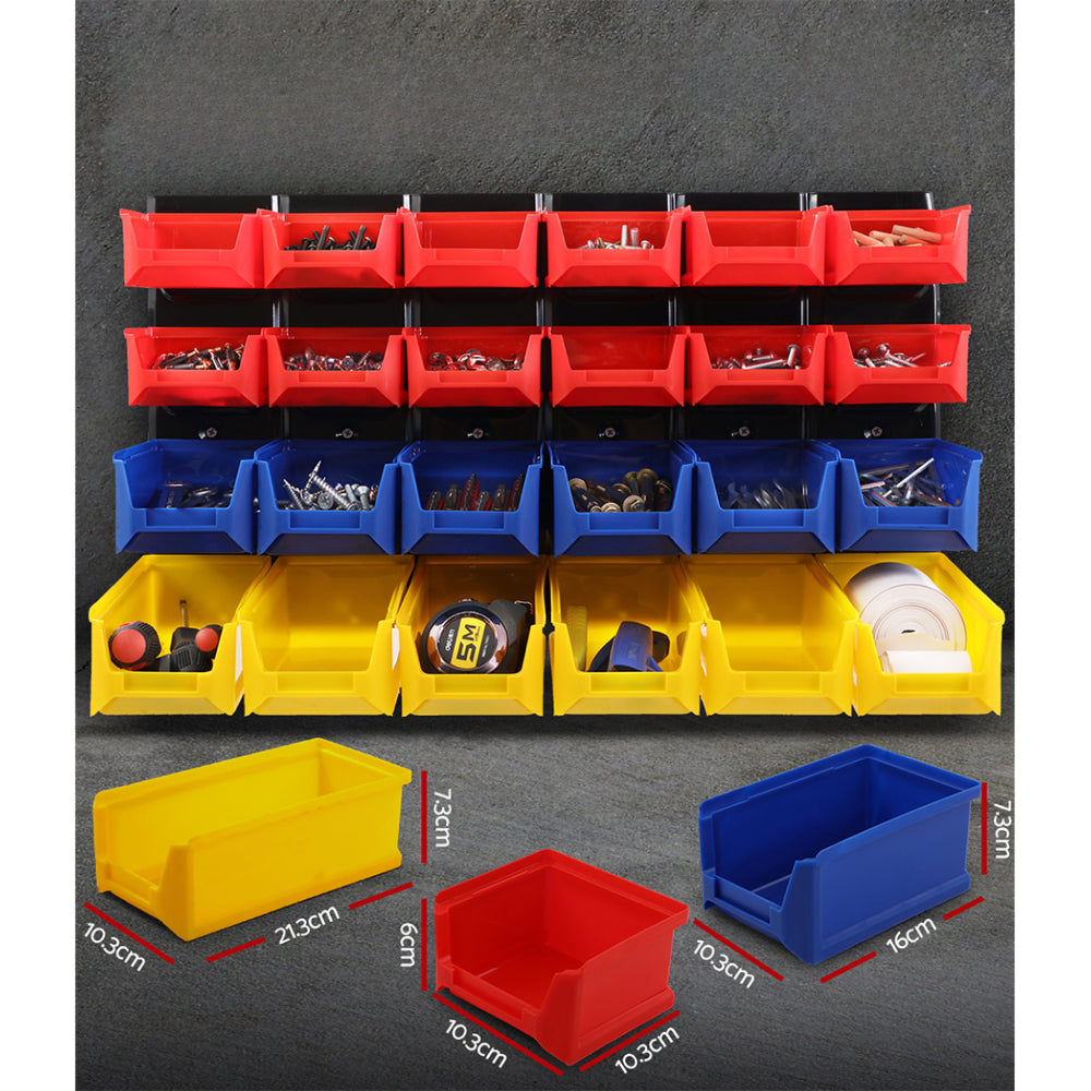 Wall Mounted Rack Tools Steel Garage Board - 48 Storage Bins