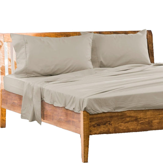 1000 Thread Count Cotton Rich Bedding Sheet Set with Pillowcases - Stone