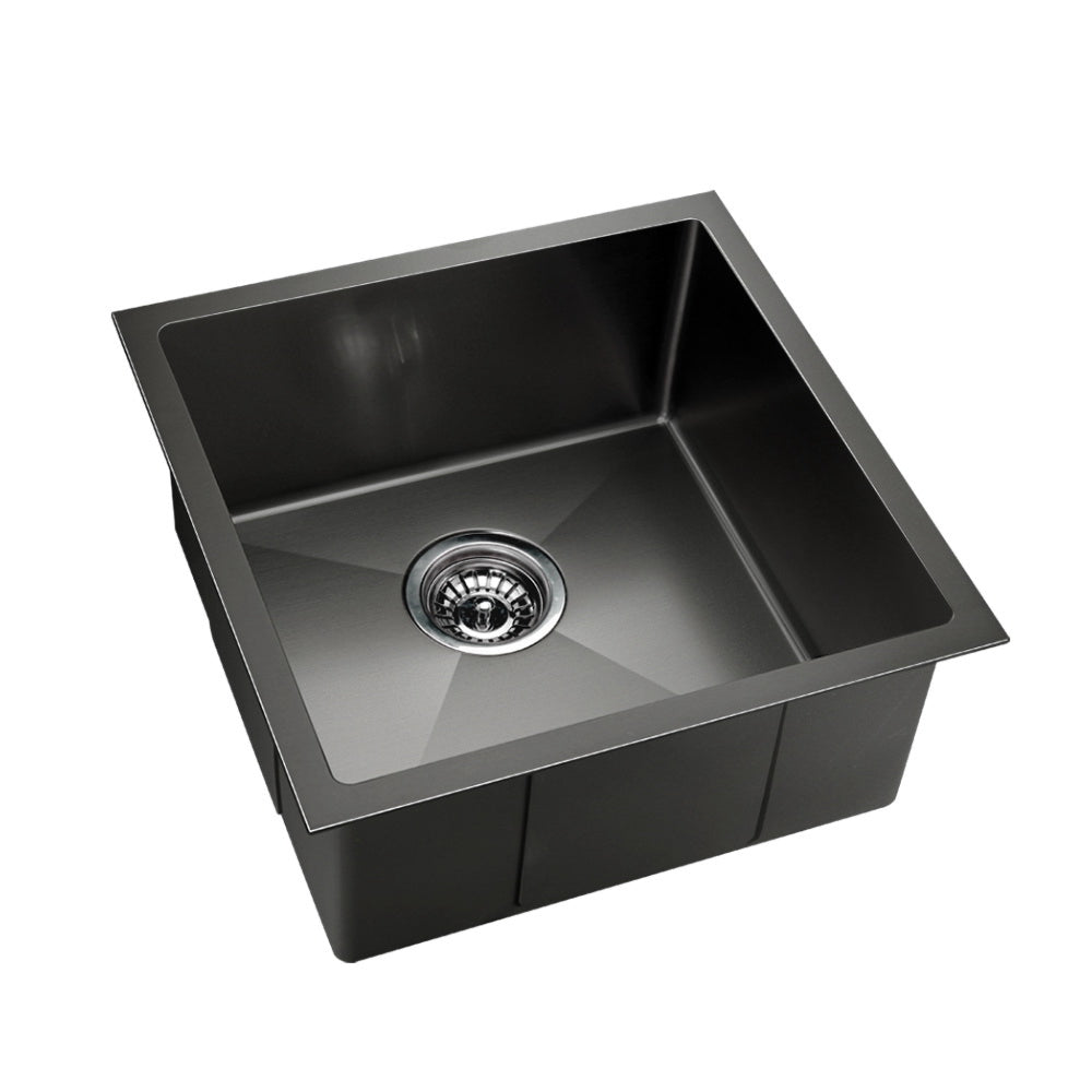 51cm x 45cm Stainless Steel Kitchen Sink Under/Top/Flush Mount Black