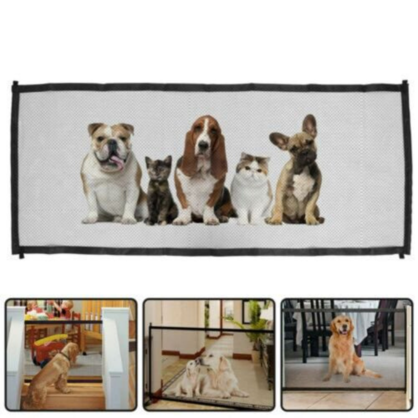 Portable Mesh Pet Gate for Dogs and Cats Baby Safety Fence