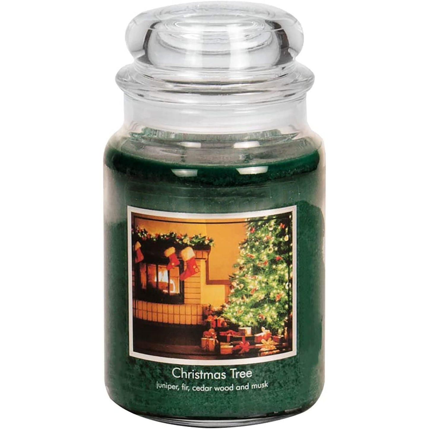 Christmas Tree 26 oz Glass Jar Large Scented Candle - Green