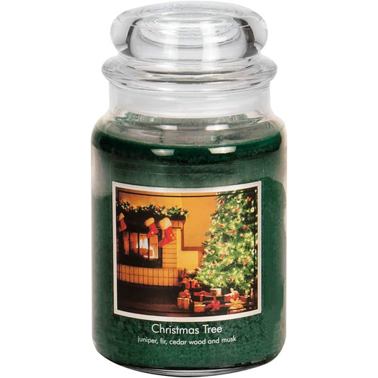 Christmas Tree 26 oz Glass Jar Large Scented Candle - Green