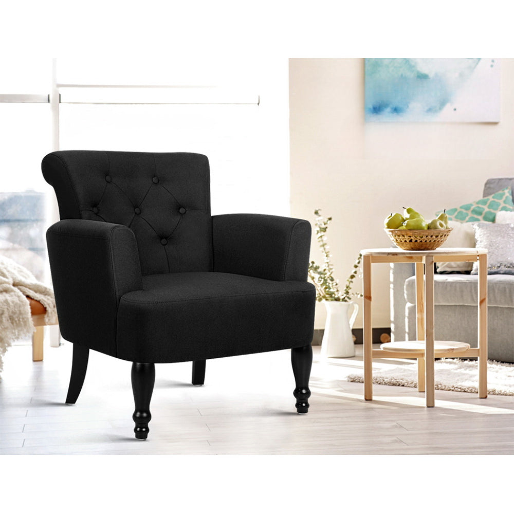 French Chair Retro Wing - Black