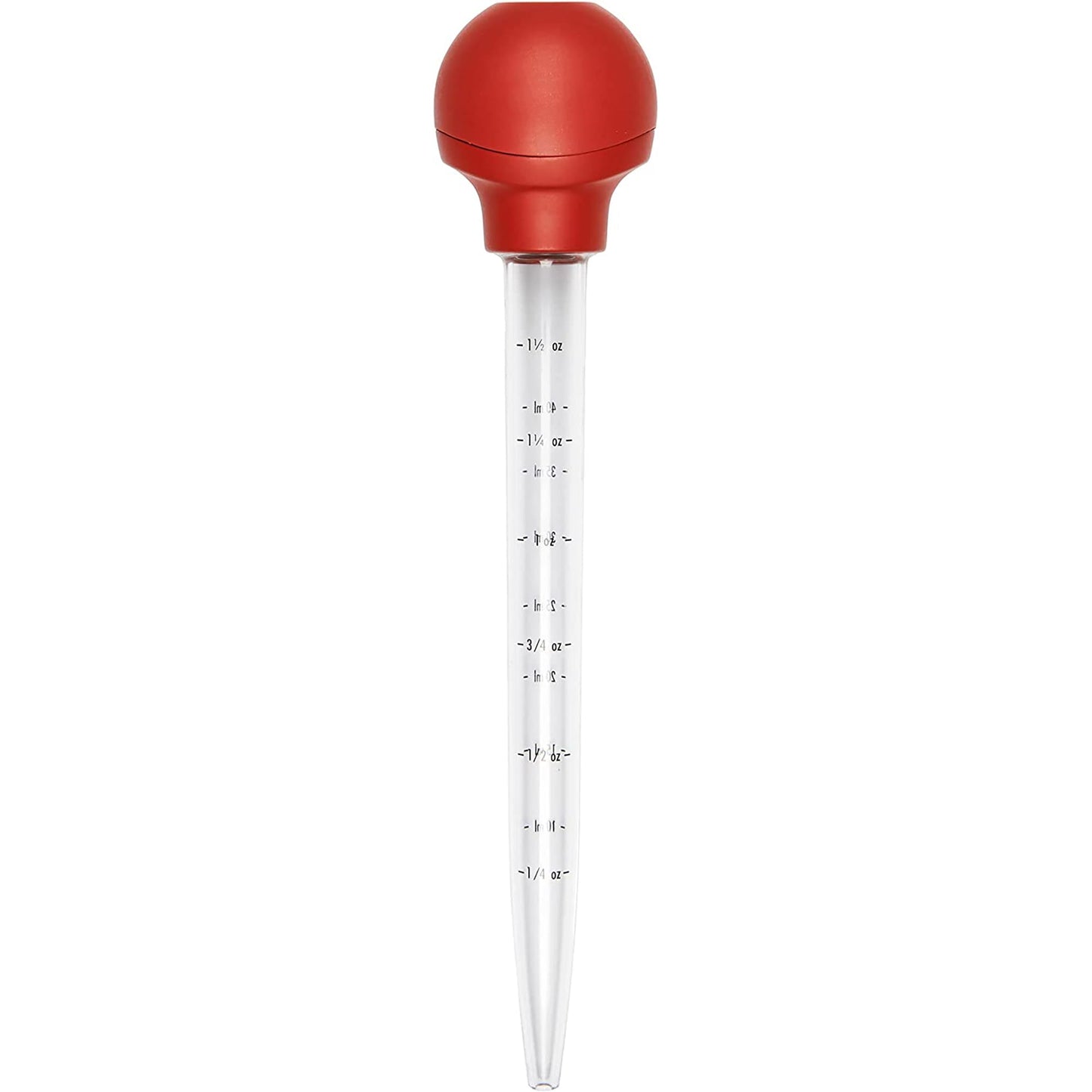 Cooking Aid Baster with Cleaning Brush - Red
