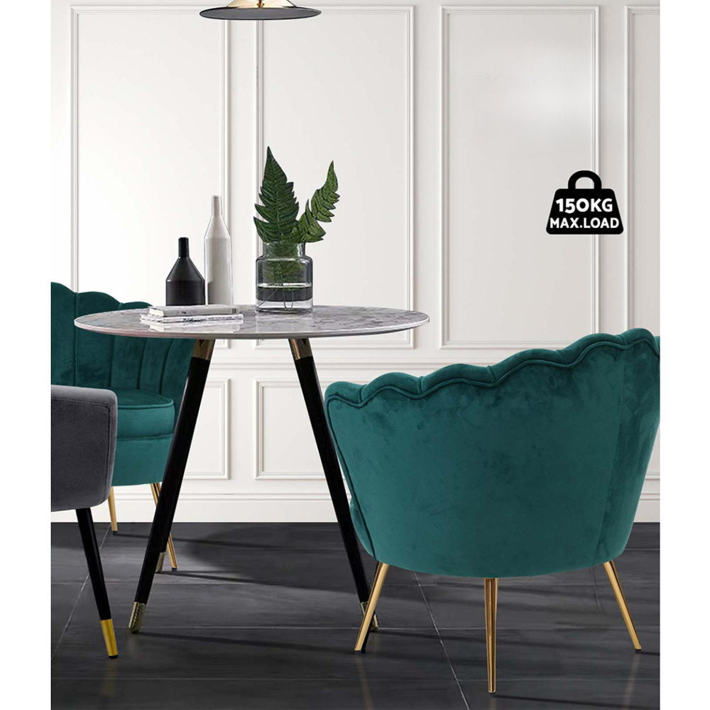 Armchair Lounge Chair Accent Armchairs Retro Lounge Accent Chair Single Sofa Velvet Shell Back Seat Green