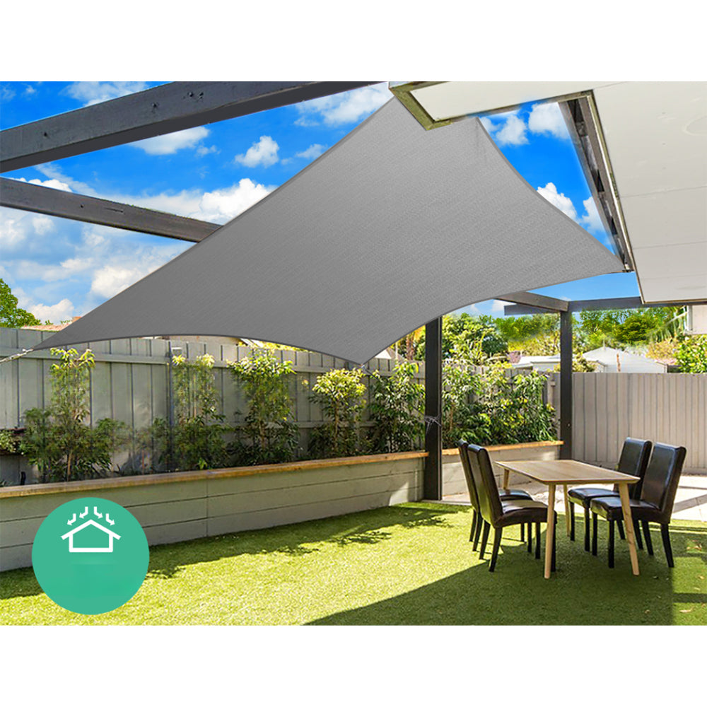 Sun Shade Sail Cloth Square Heavy Duty Sand Canopy 280GSM - 6x6m