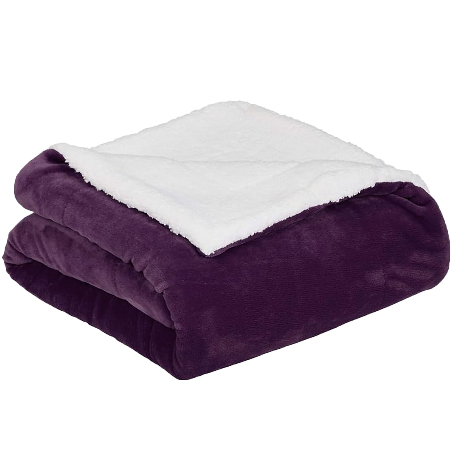 Ultra-Soft Micromink Sherpa Blanket - Plum