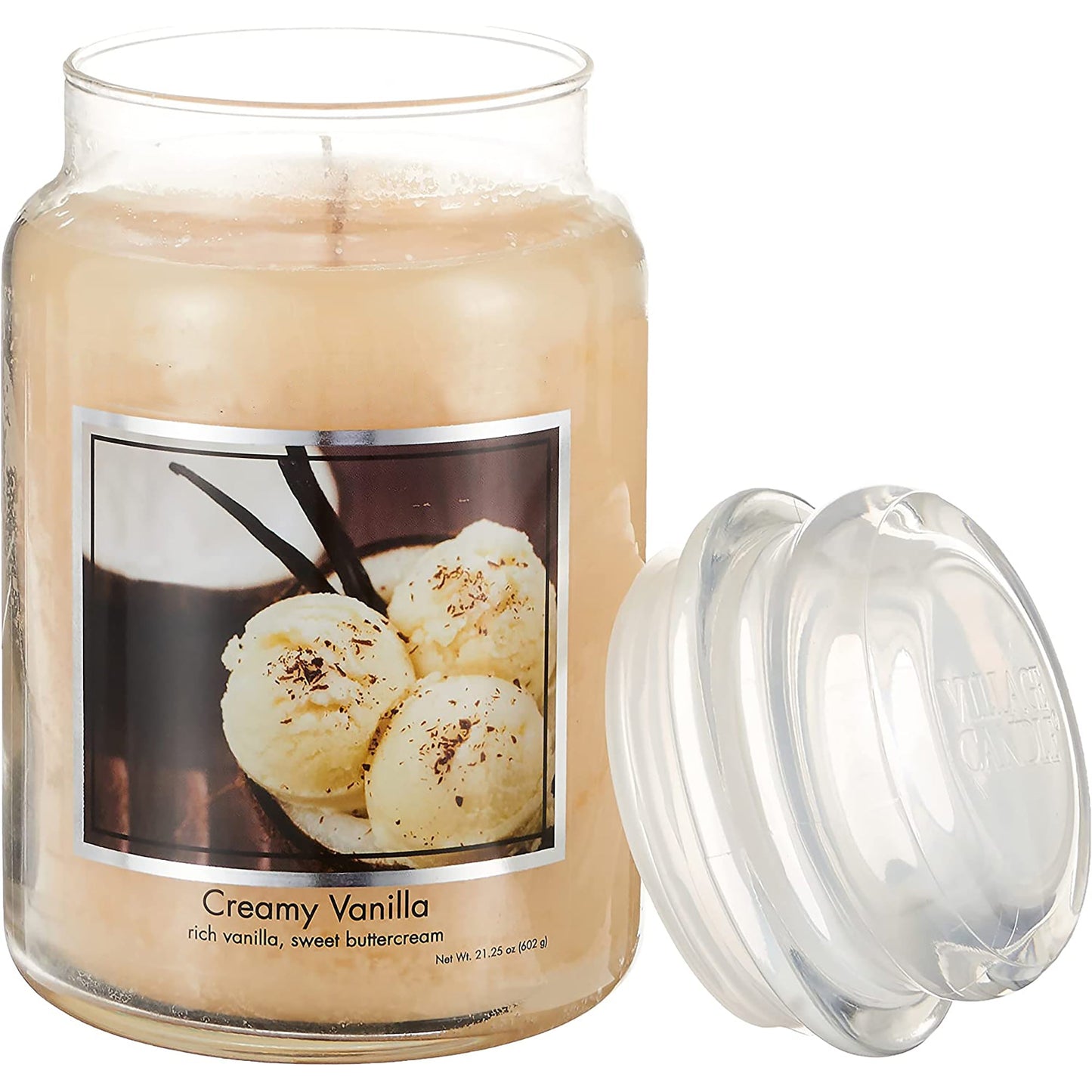 Creamy Vanilla Large Glass Apothecary Jar Scented Candle - Ivory