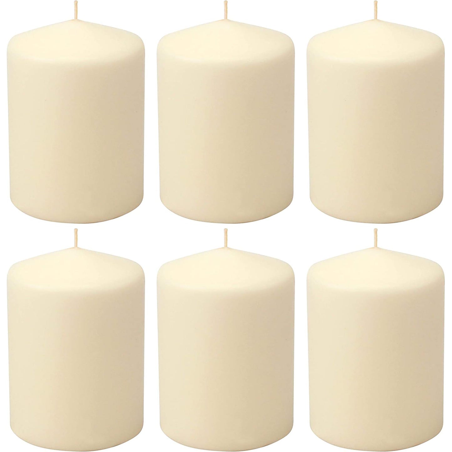 35 Hour Long Burning Unscented Smoke Free Pillar Candles 3x4 Inch - Ivory