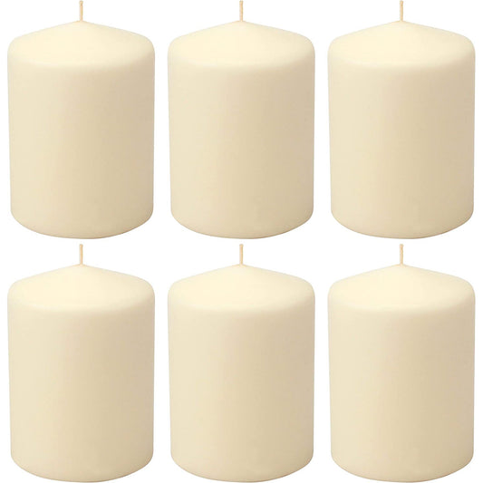 35 Hour Long Burning Unscented Smoke Free Pillar Candles 3x4 Inch - Ivory