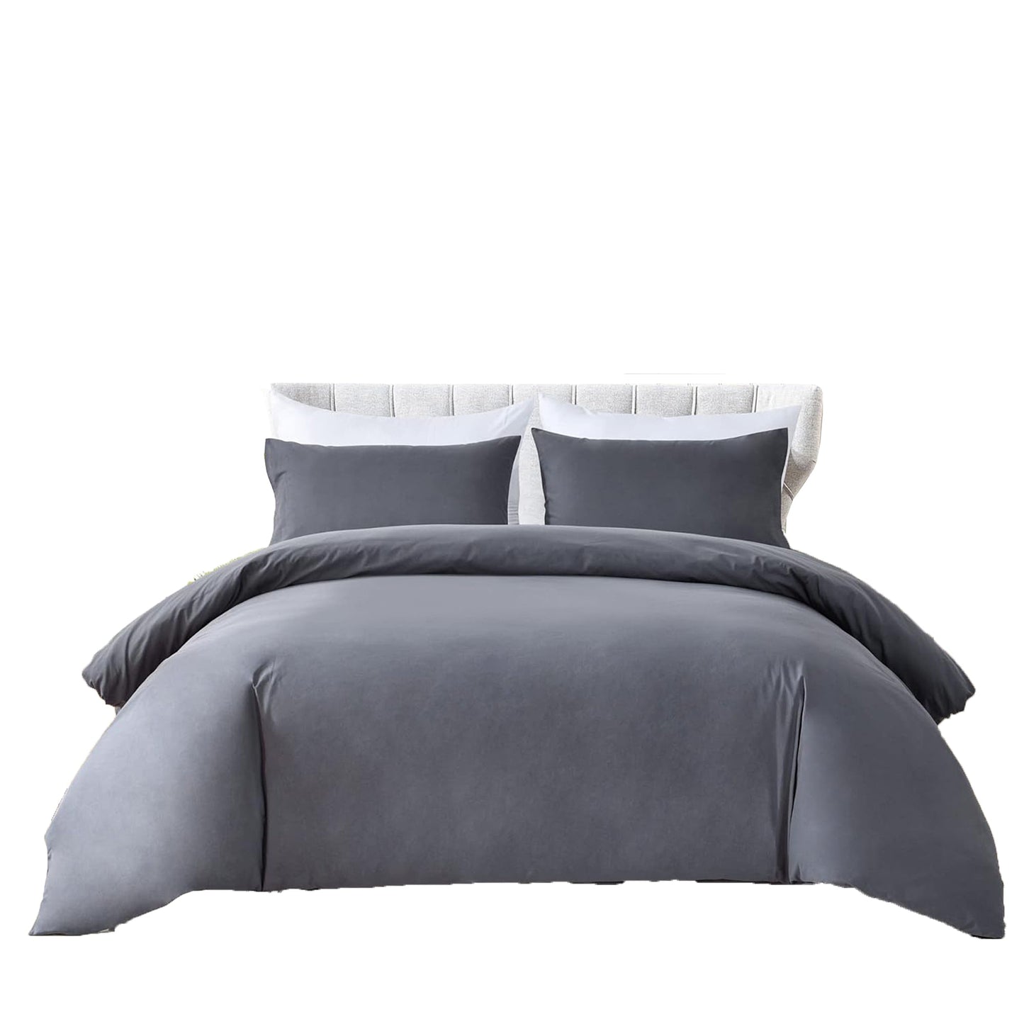 Ultra Soft 100% Washed Cloth Cotton Quilt Cover Set - Grey