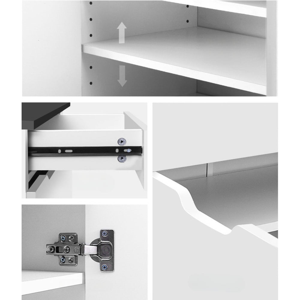 Shoe Cabinet Shoes Storage Rack High Gloss Organiser Cupboard White
