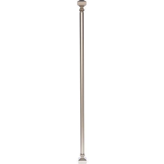 Wall Mounted Curtain Rod with Square Finials 36 to 72 Inch - Nickel
