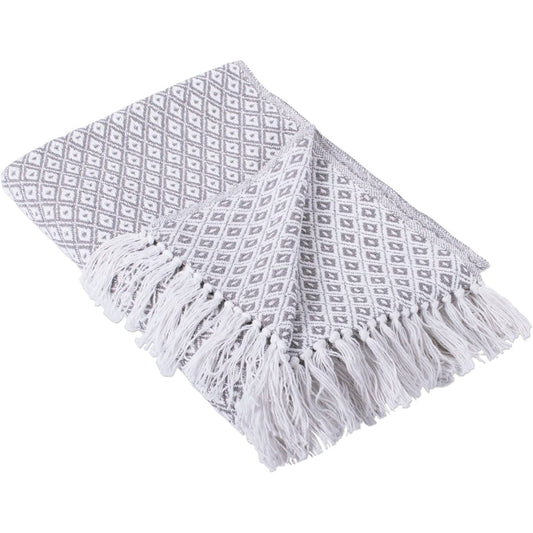 Mini Diamond Woven Cotton Throw Blanket 50 x 60 - Gray
