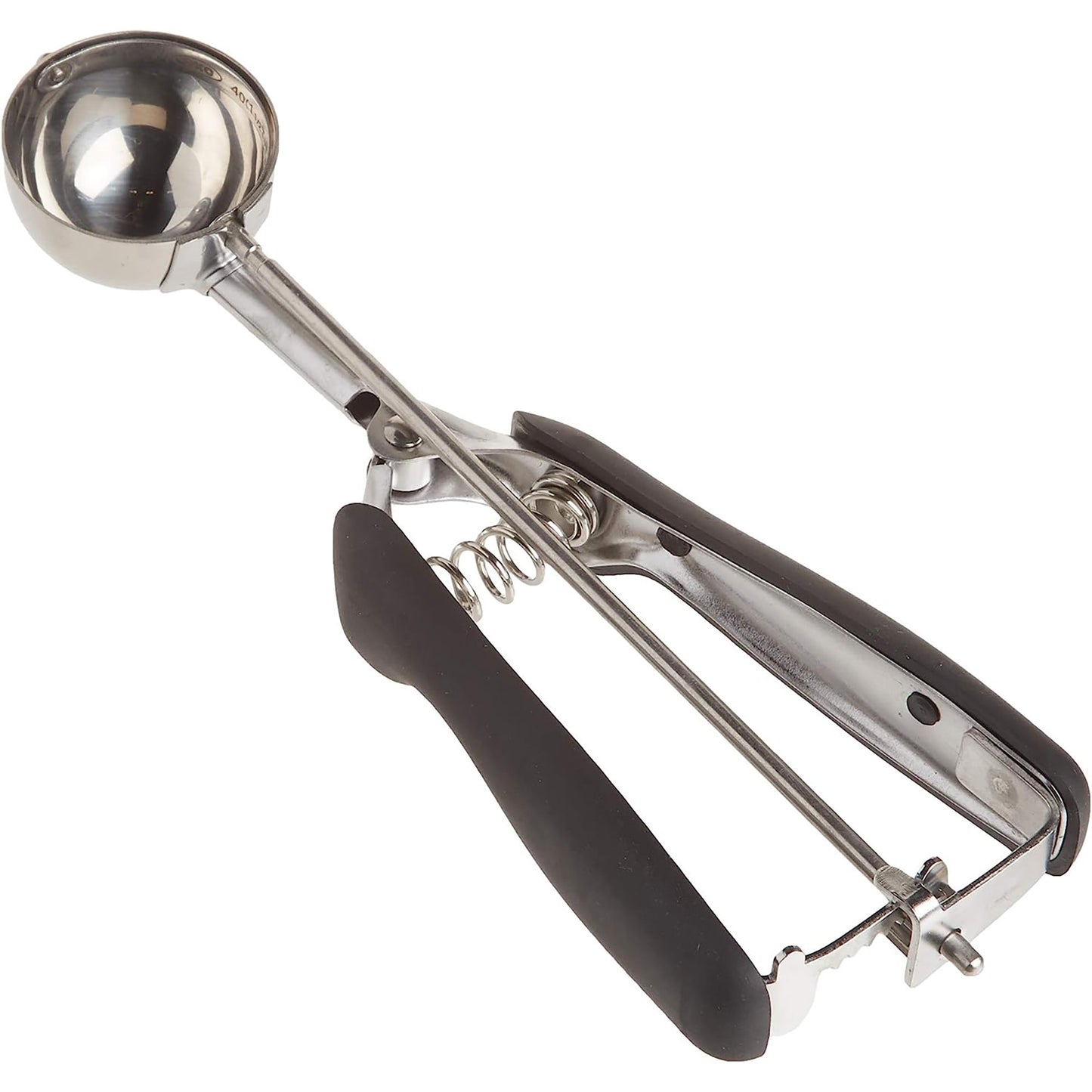 Stainless Steel Cookie Dough Scoop with Non Slip Grip Medium - Black