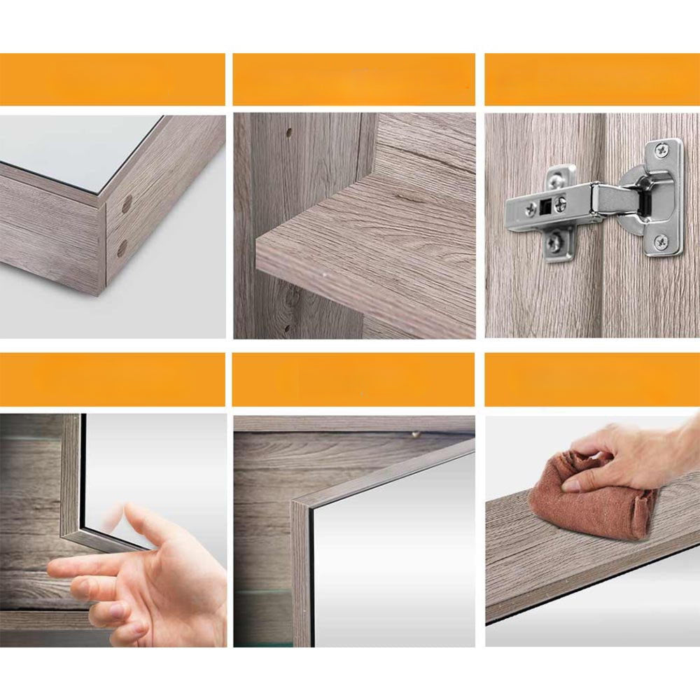 Bathroom Mirror Cabinet 900mm x720mm - Natural