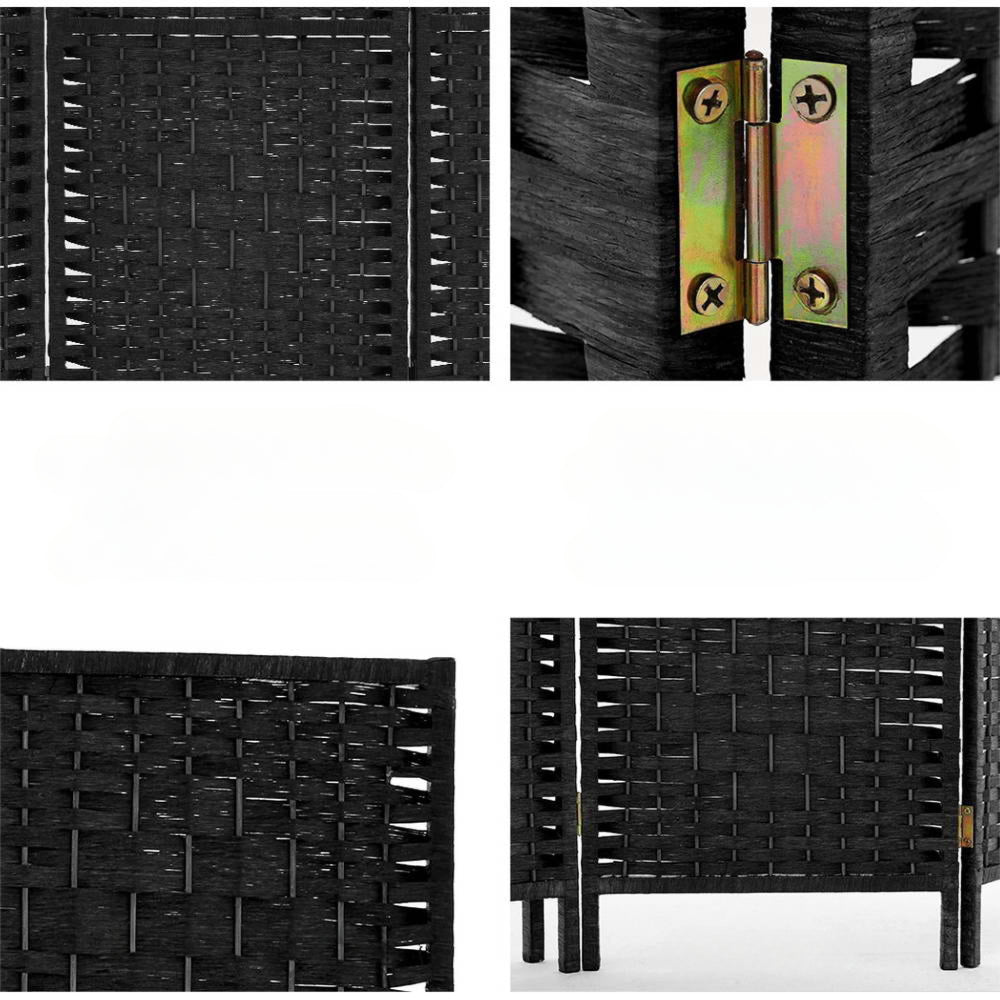 8 Panel Room Divider Screen Privacy Timber Foldable Dividers Stand Black