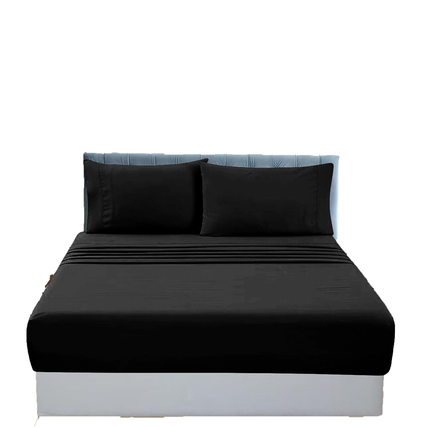 1000TC Luxurious Soft Microfibre Bed Sheet Set - Black