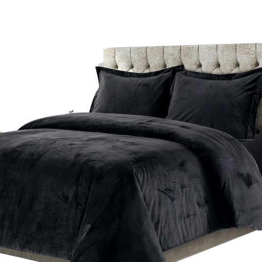 Venice Velvet Oversized Solid Duvet Cover Set - Single