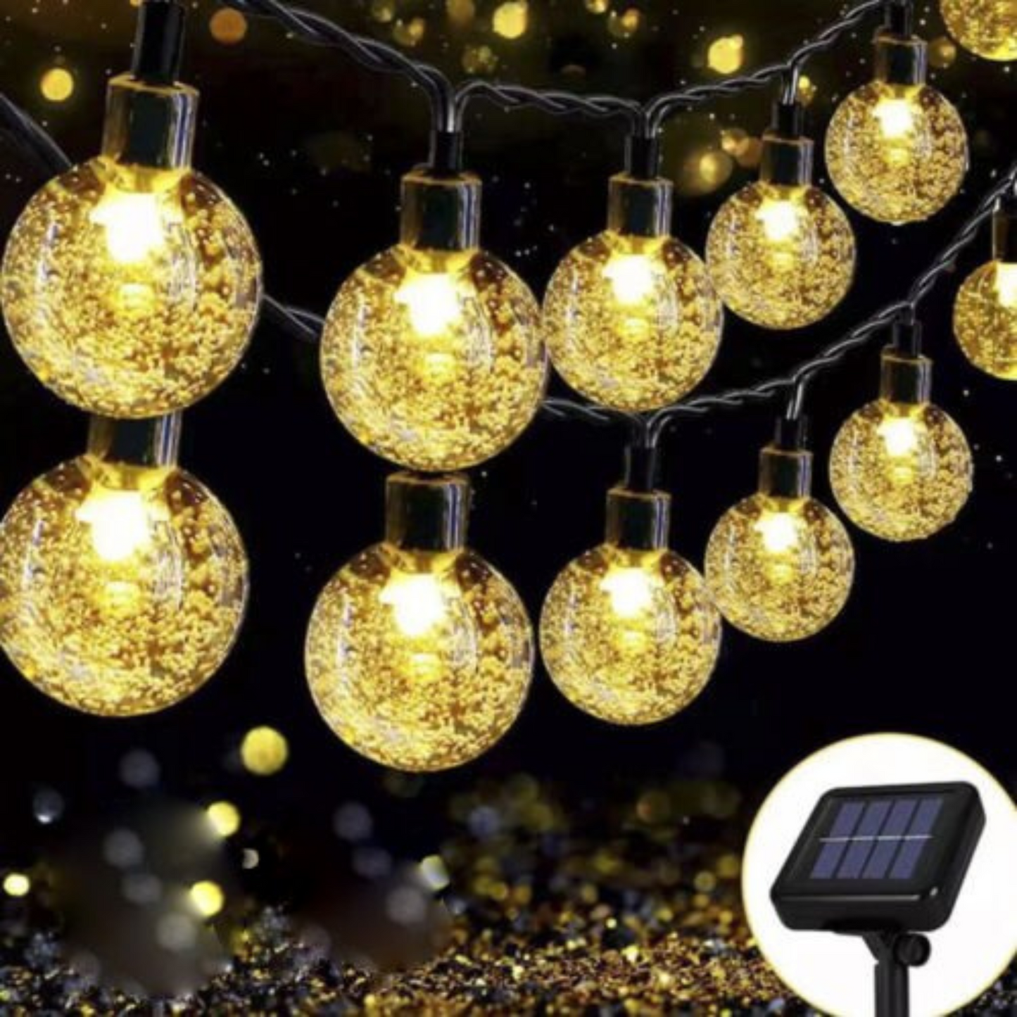 Solar Globe String Lights 100 to 200 LED Fairy Outdoor Festoon for Garden Party