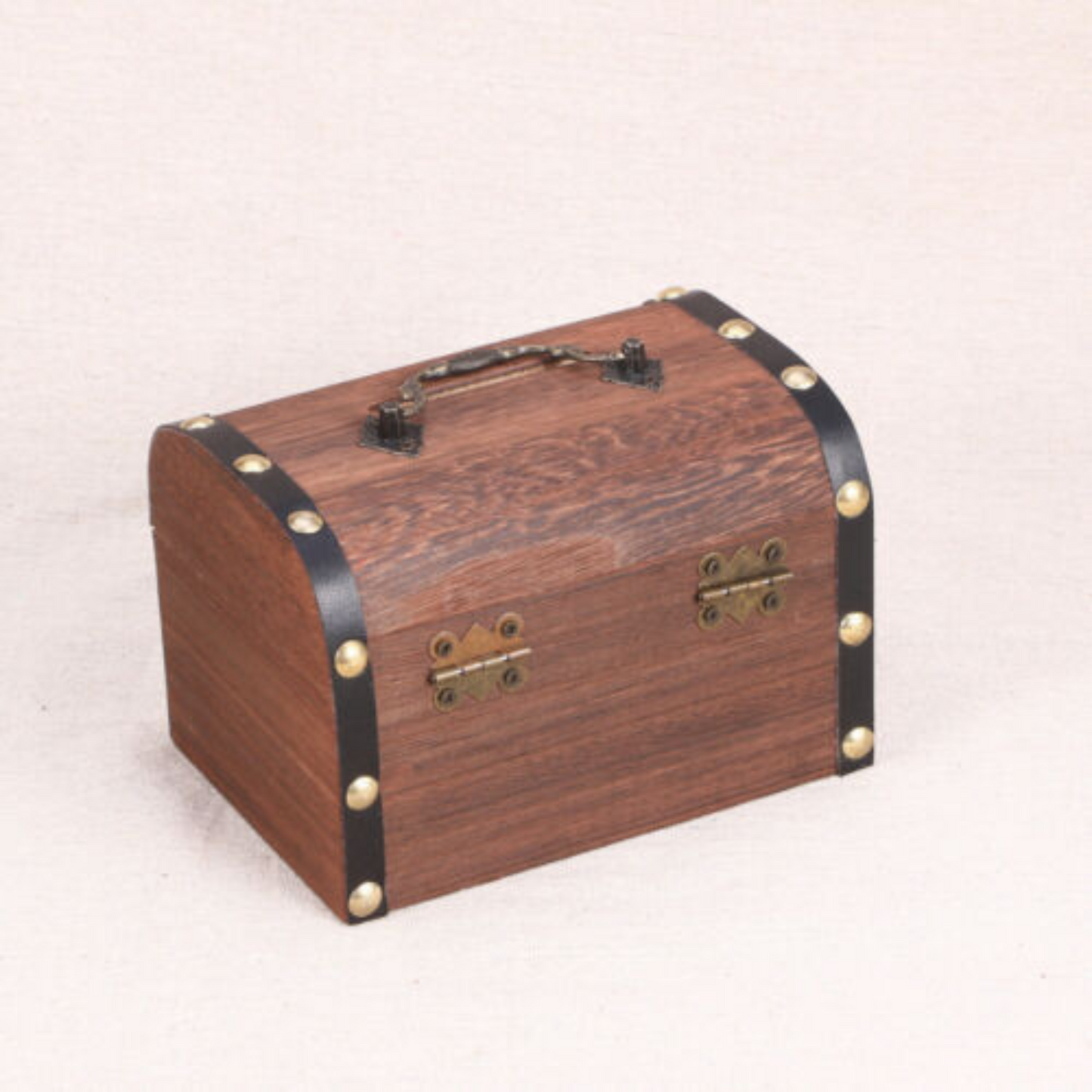 Retro Wooden Treasure Chest Vintage Money Storage Coin Piggy Bank Case