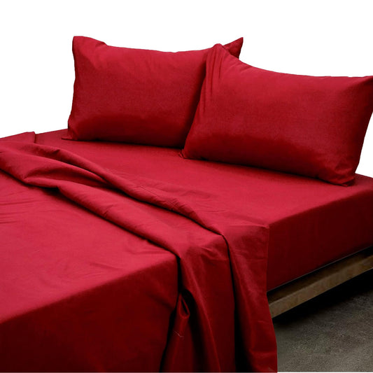 Soft and Lightweight Microfiber Magic Colour Collection Bed Sheet Set - Red