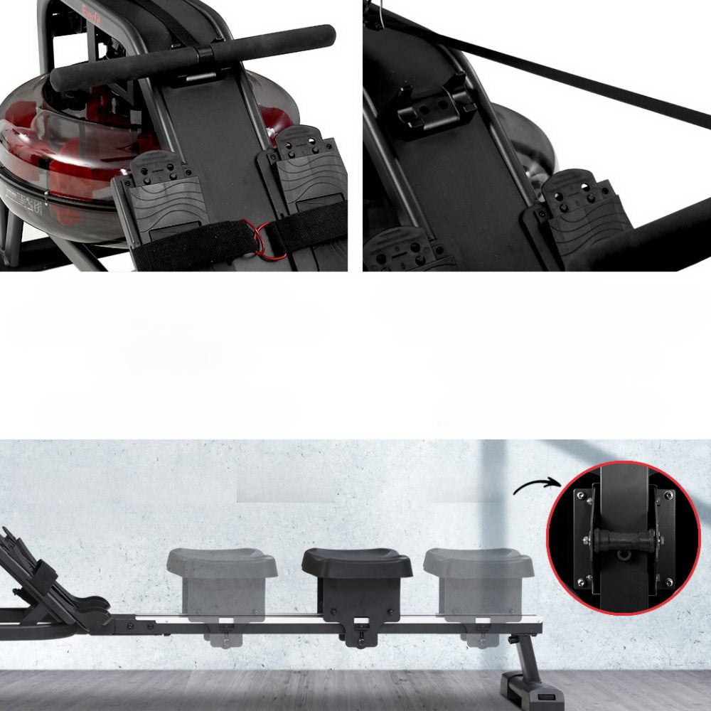 Rowing Exercise Machine Rower Water Resistance Fitness Gym - Weight Capacity 150kg