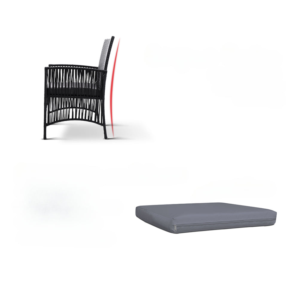 Outdoor Furniture Dining Chair Table Bistro Wicker Patio Set - Gray