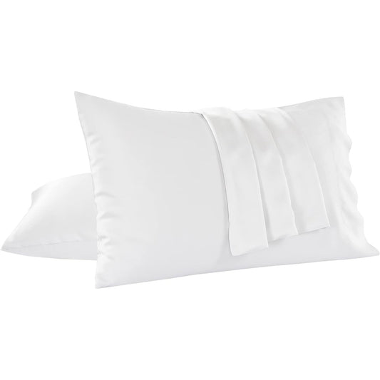 2 Pack Cooling Breathable Pillowcase with Envelope Closure - White