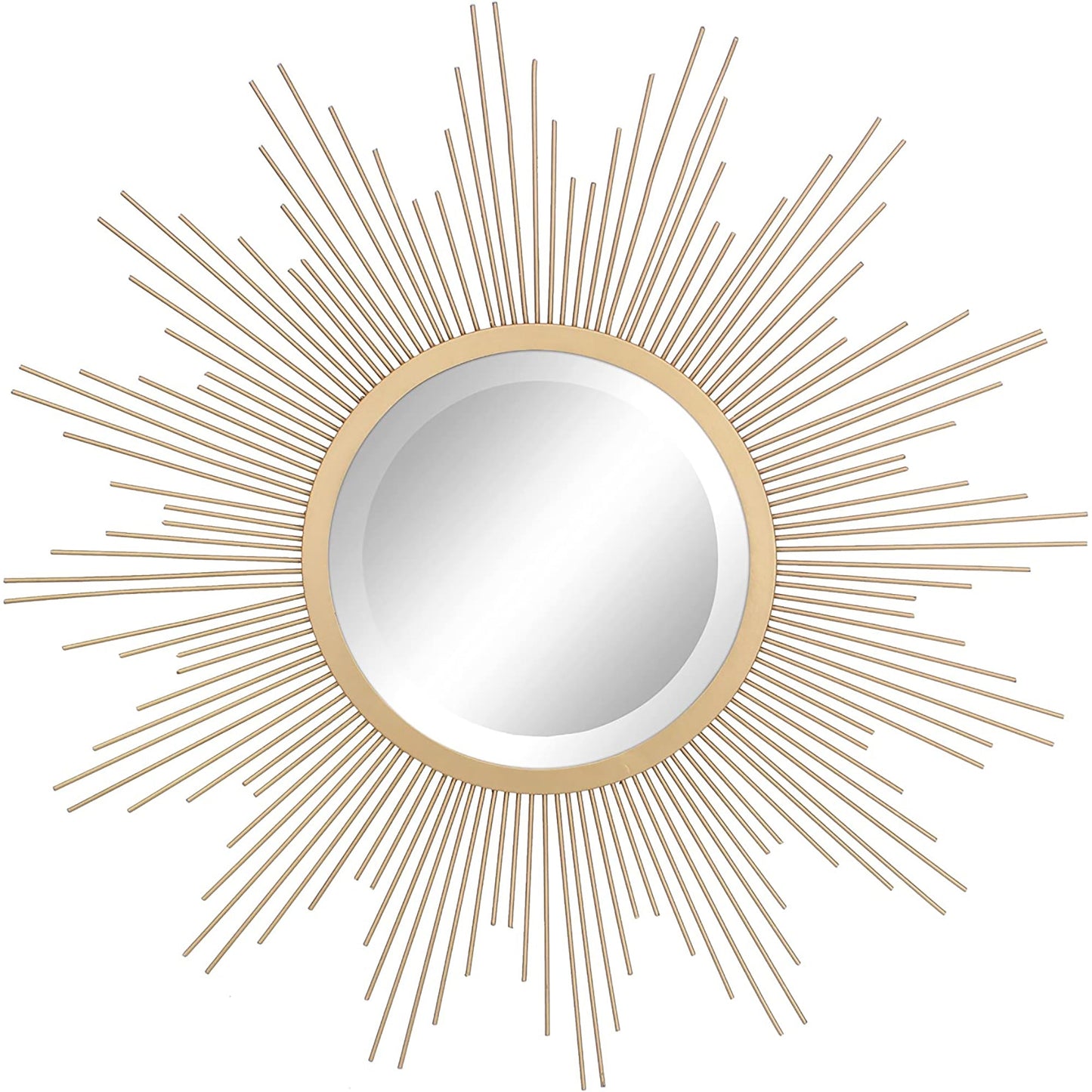 Sunburst Metal Radiant Golden Decorative Wall Mirror - 24 Inches
