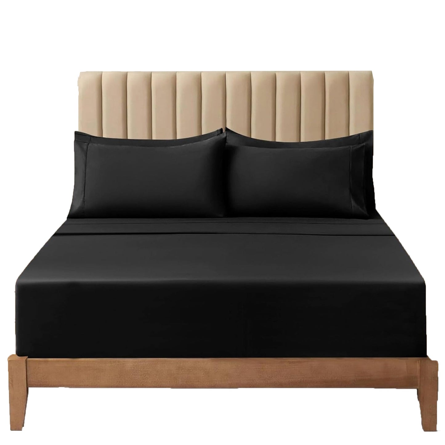 Soft Comfort Breathable Extra Deep Pocket Bed Sheet Set - Black