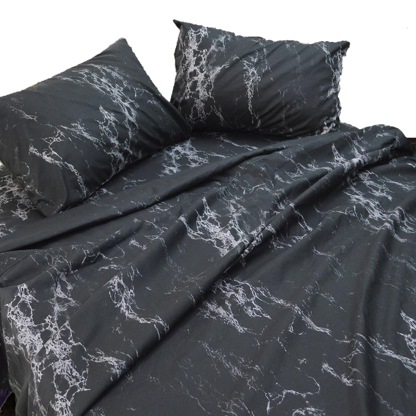 Soft and Lightweight Microfibre Deep Bed Sheet Set - Black
