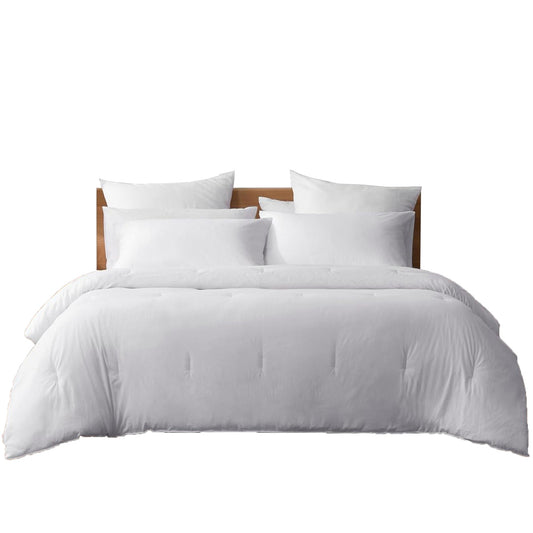 225TC Soft and Cozy Hypoallergenic Cotton Washed Quilt Cover Set - White