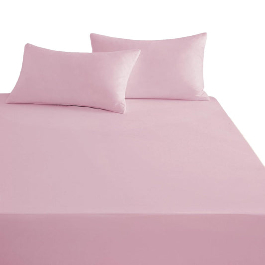 1000TC Ultra Soft Microfibre Extra Deep Fitted Sheet Set - Dusty Pink