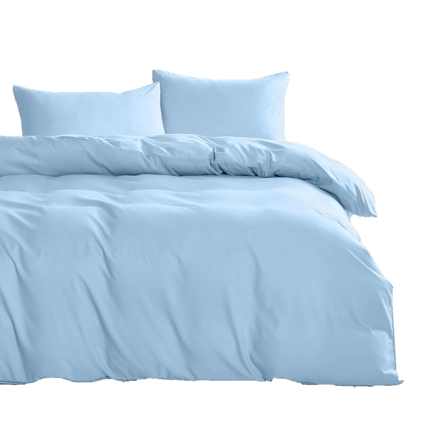 1000TC Ultra Soft Microfiber Duvet Doona Cover Bedding Quilt Cover Set - Sky Blue